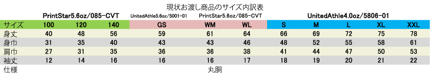 サイズ表